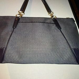 Coach Black and White Checkered Tote